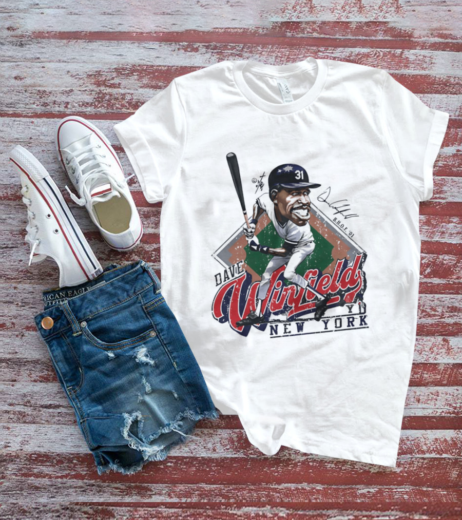 Dave Winfield New York Yankees Major League Baseball Caricature T-Shirt