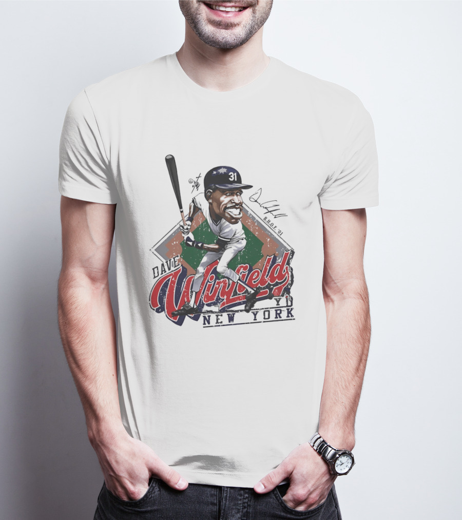 Dave Winfield New York Yankees Major League Baseball Caricature T-Shirt