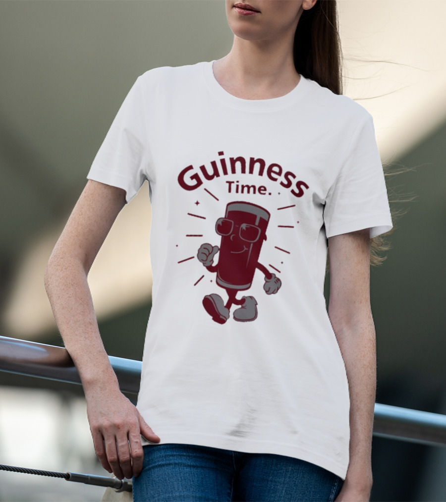 Guinness Time Walking Pint With Sunglasses T-Shirt