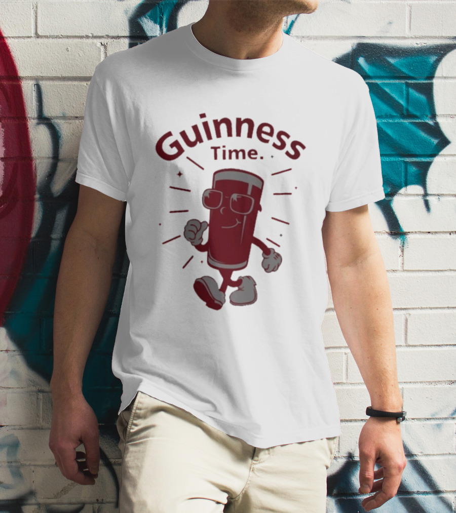 Guinness Time Walking Pint With Sunglasses T-Shirt