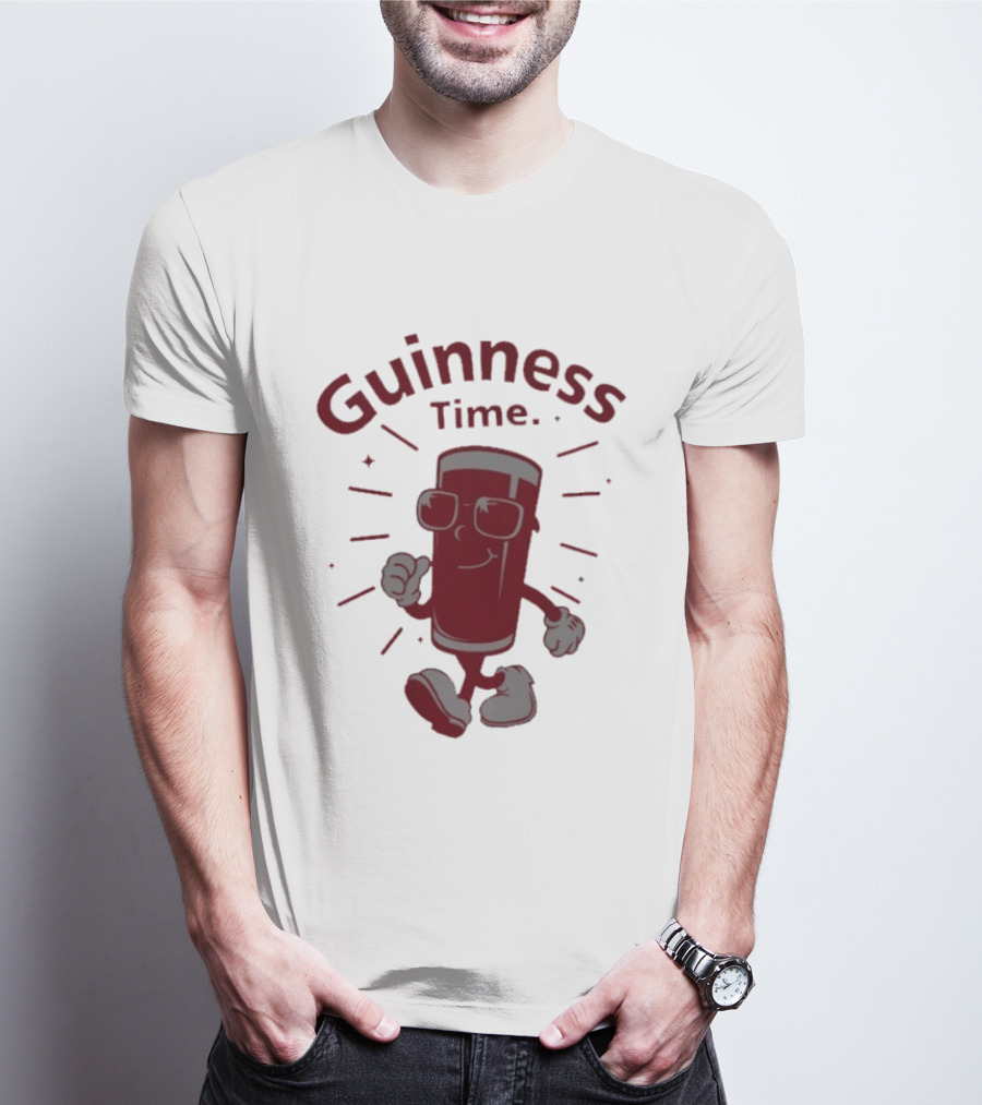 Guinness Time Walking Pint With Sunglasses T-Shirt