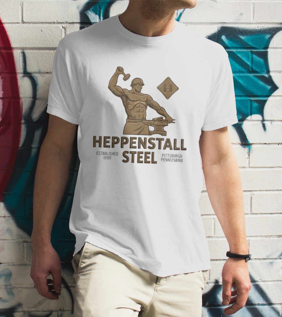 Heppenstall Steel Pittsburgh Pennsylvania Established 1889 Hammer And Anvil Statue T-Shirt