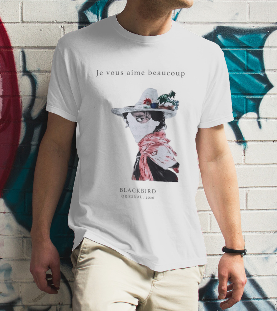 Je Vous Aime Beaucoup Blackbird Original 2026 Hat Mask Flower Scarf T-Shirt