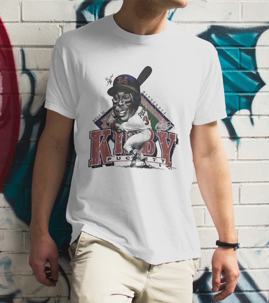 Kirby Puckett 34 Minnesota Twins Baseball Cartoon T-Shirt