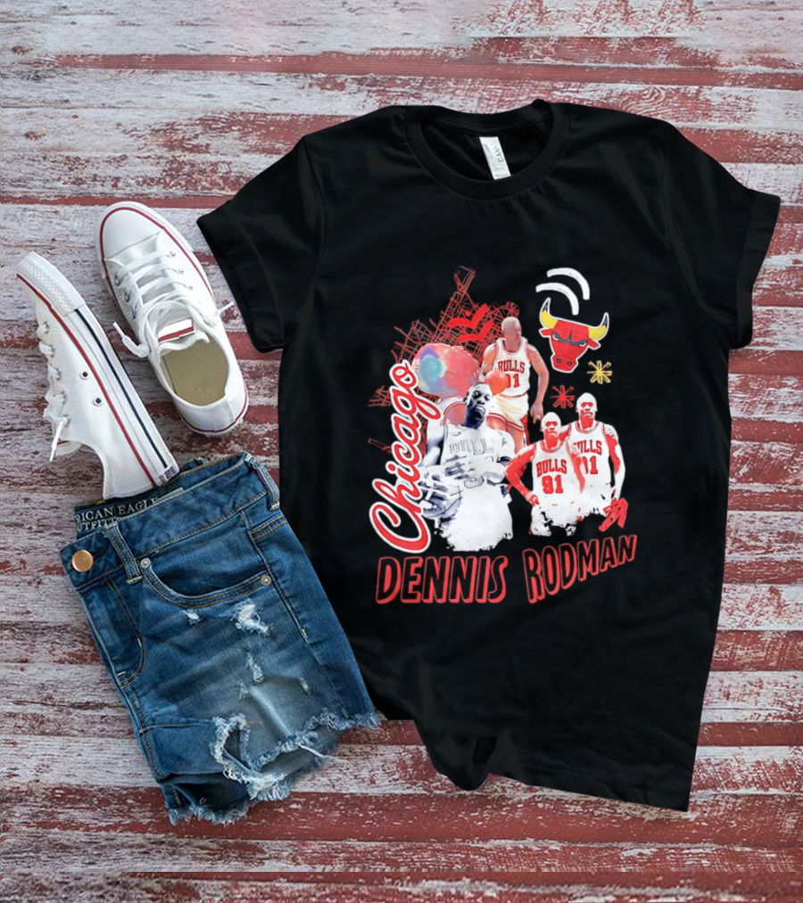 Chicago Bulls Dennis Rodman Vintage Basketball Legend T-Shirt
