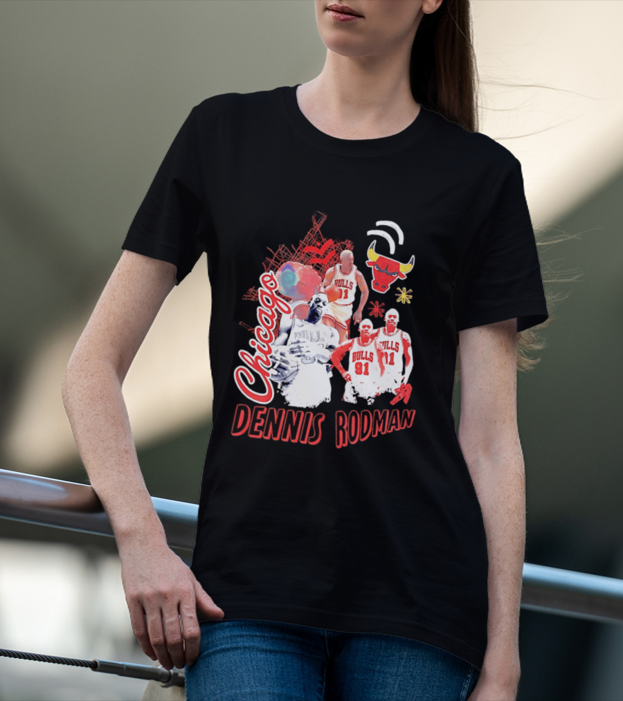 Chicago Bulls Dennis Rodman Vintage Basketball Legend T-Shirt