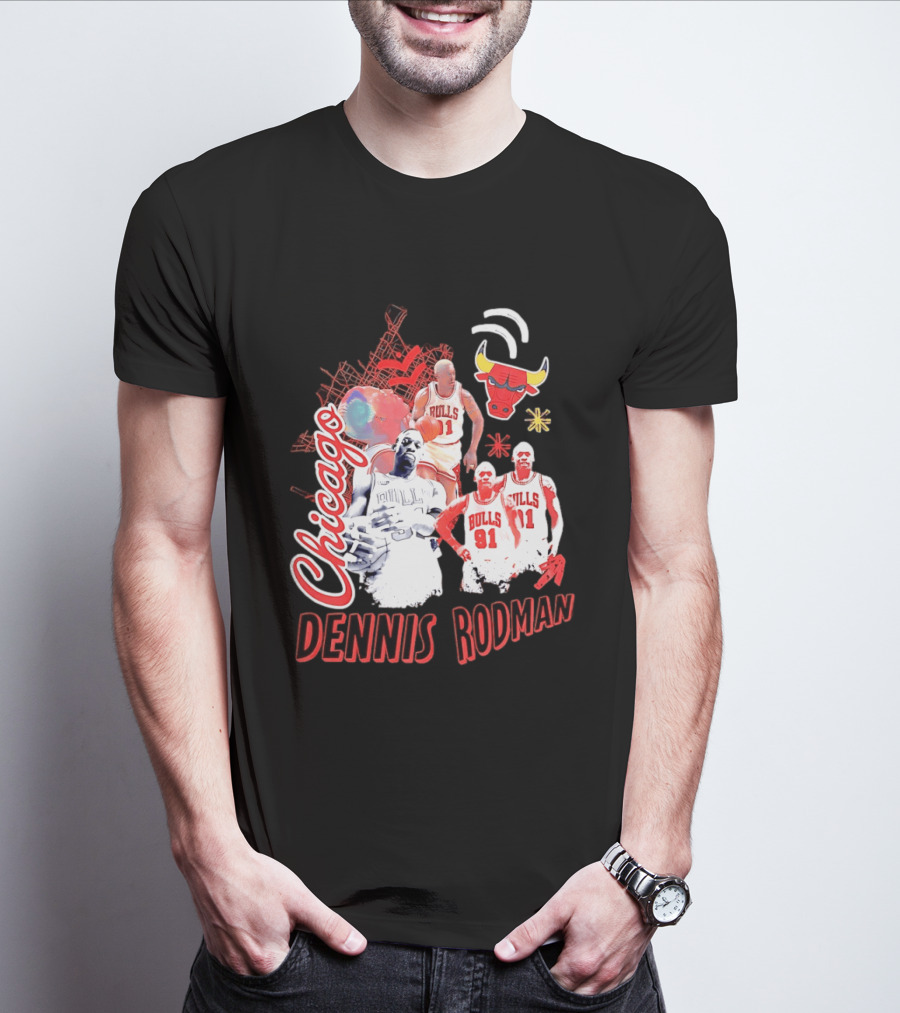 Chicago Bulls Dennis Rodman Vintage Basketball Legend T-Shirt