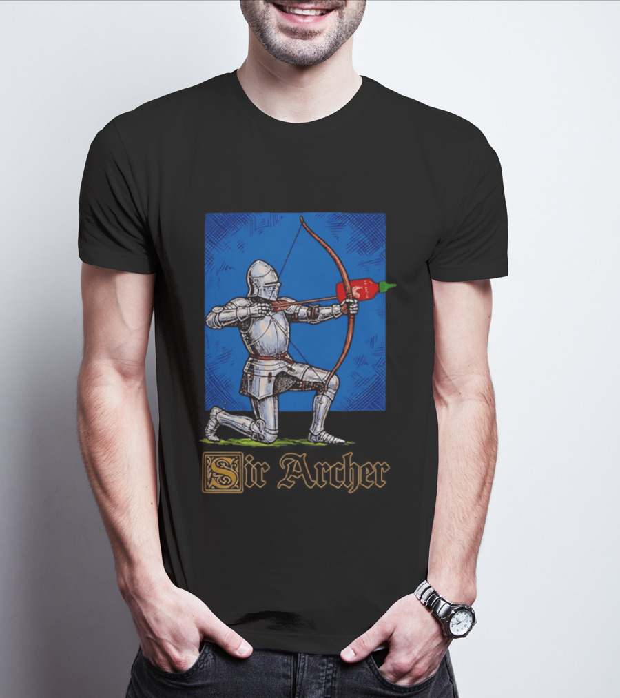 Sir Archer Knight Bow Hot Sauce Sriracha T-Shirt