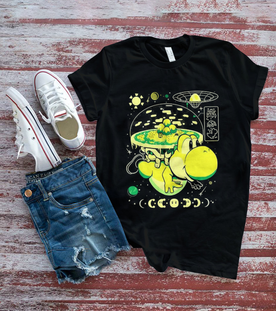 Yoshi Whole World Within His Shell Super Mario World Iconic Nintendo T-Shirt