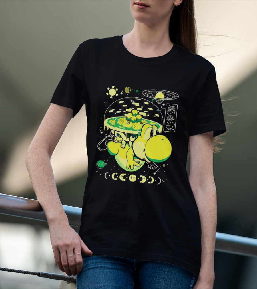Yoshi Whole World Within His Shell Super Mario World Iconic Nintendo T-Shirt