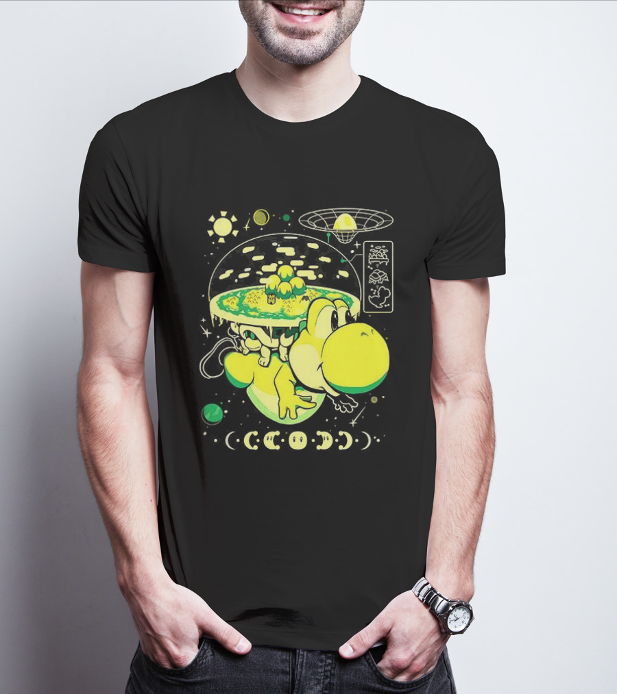 Yoshi Whole World Within His Shell Super Mario World Iconic Nintendo T-Shirt