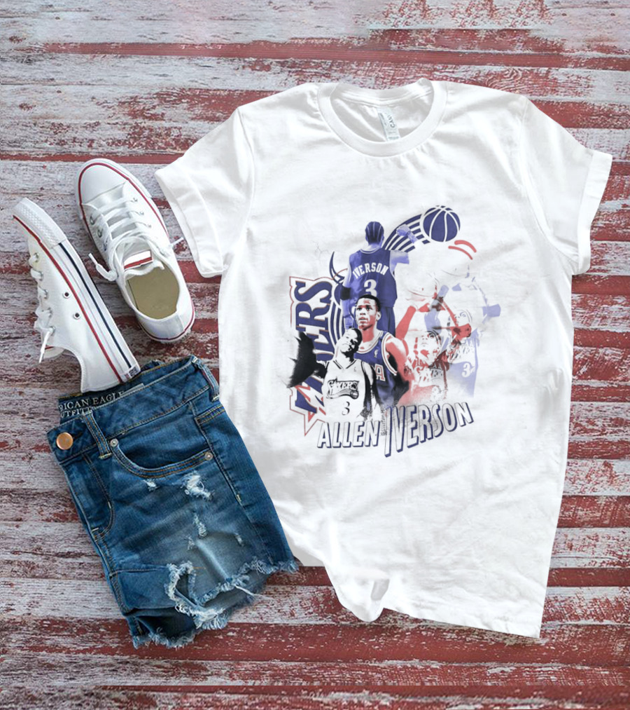 Allen Iverson Philadelphia 76ers Number 3 Basketball T-Shirt