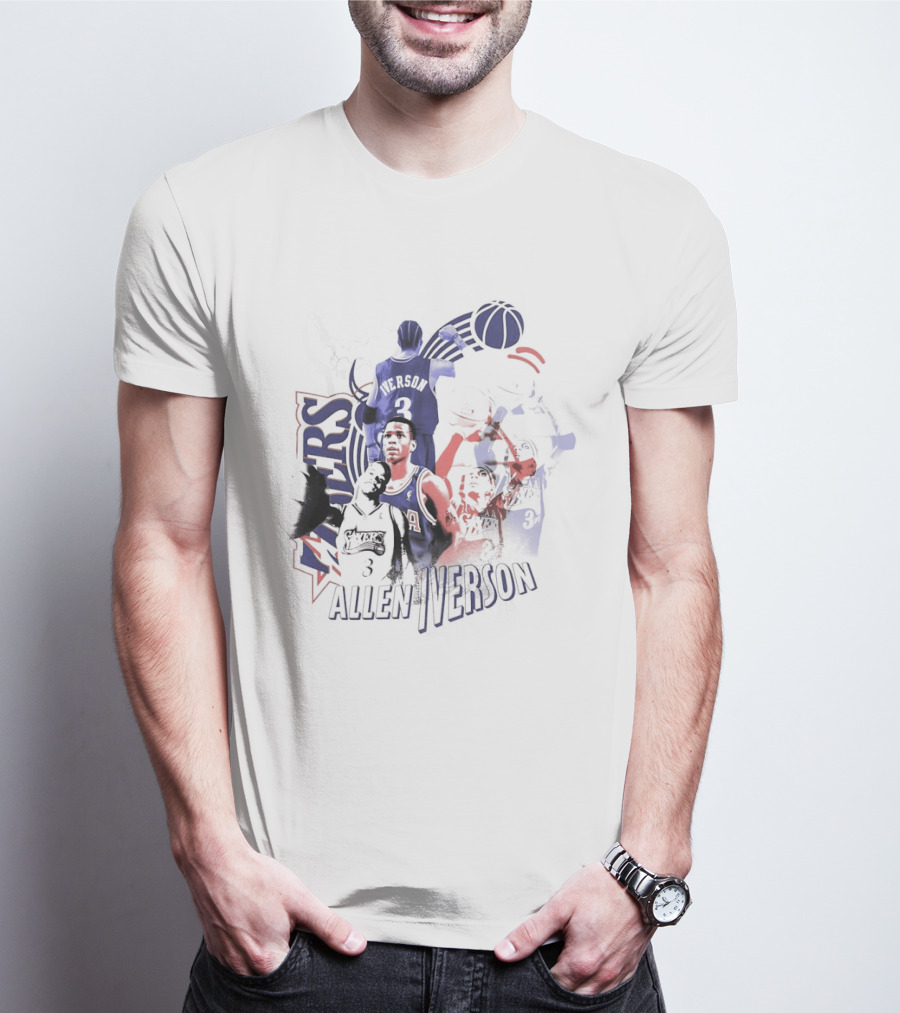 Allen Iverson Philadelphia 76ers Number 3 Basketball T-Shirt