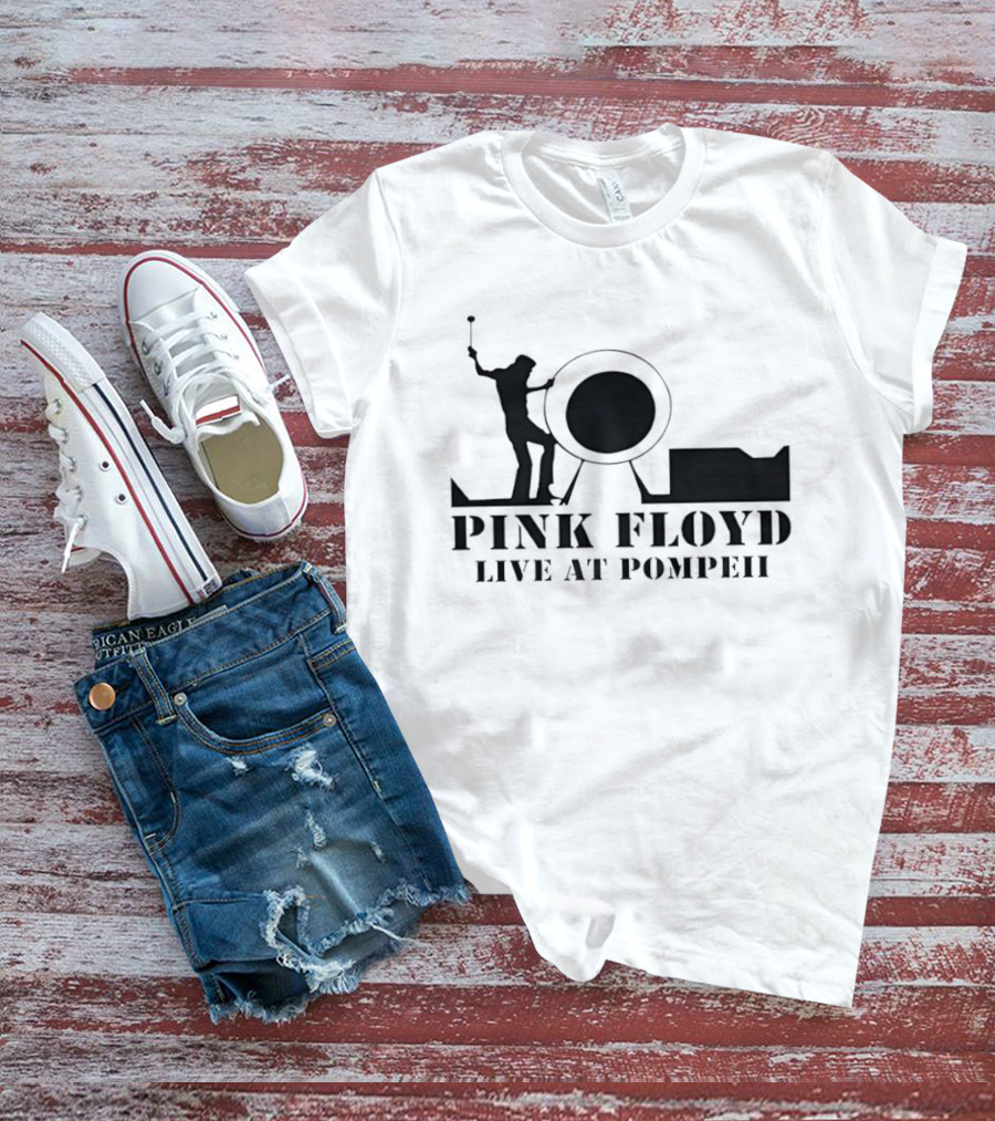 Pink Floyd Live At Pompeii Drummer Silhouette Concert T-Shirt