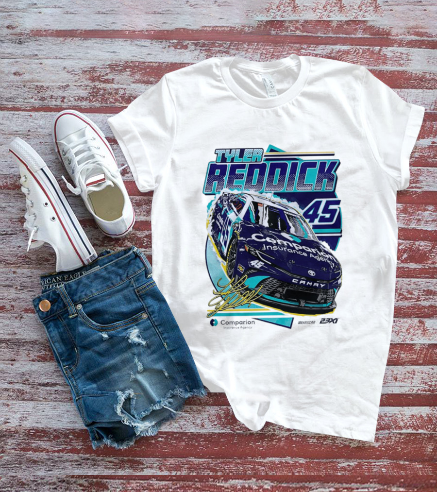 Tyler Reddick 45 Companion Insurance Agent 23XI Racing Toyota Camry T-Shirt