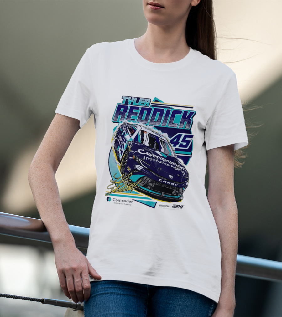 Tyler Reddick 45 Companion Insurance Agent 23XI Racing Toyota Camry T-Shirt
