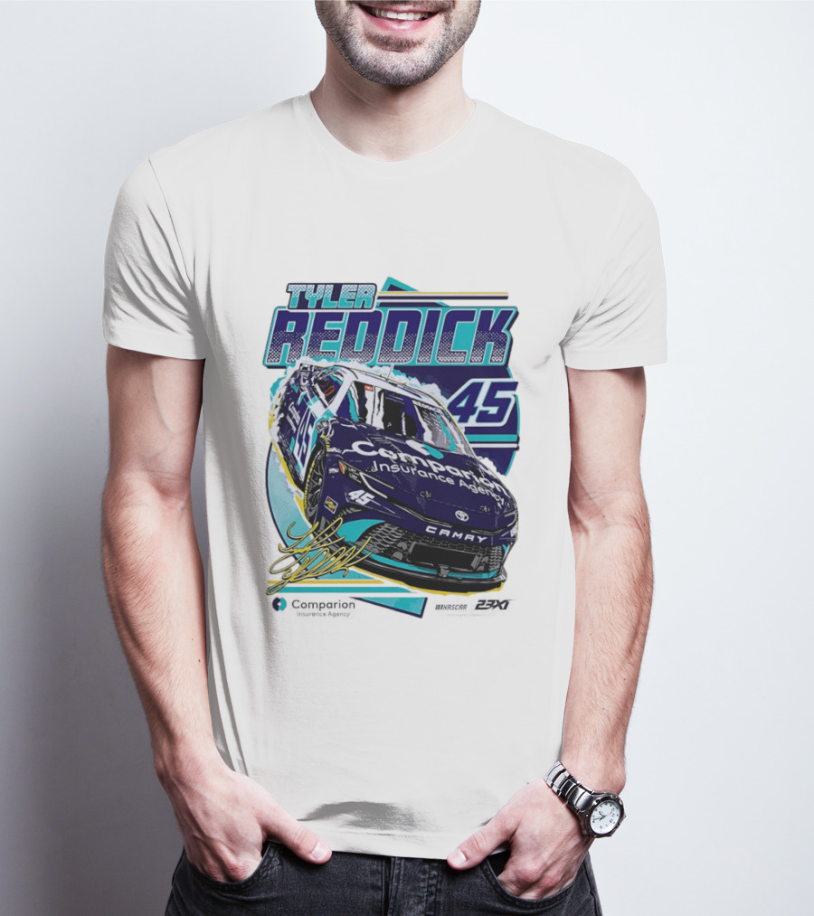 Tyler Reddick 45 Companion Insurance Agent 23XI Racing Toyota Camry T-Shirt