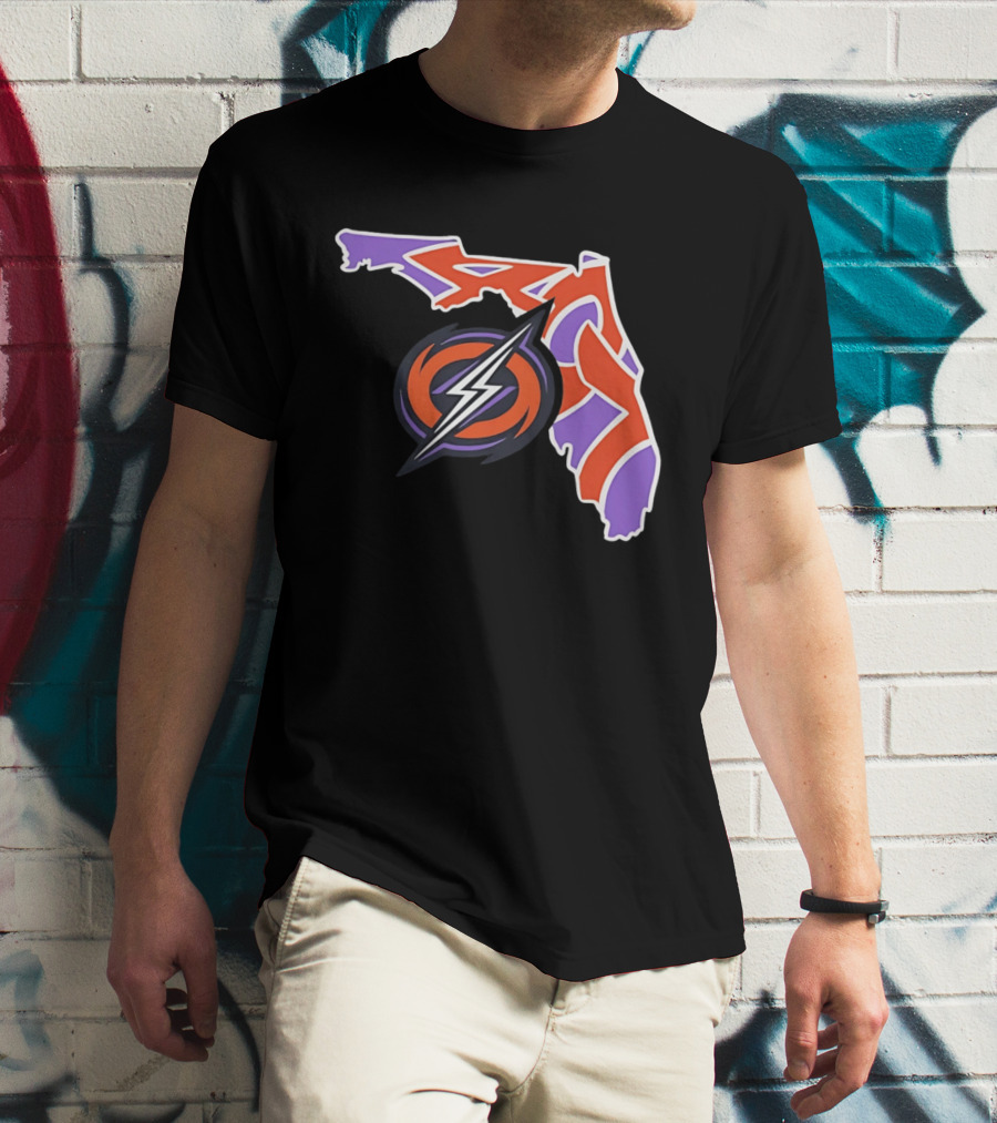 2026 UFL Orlando Storm 407 Map Lightning T-Shirt