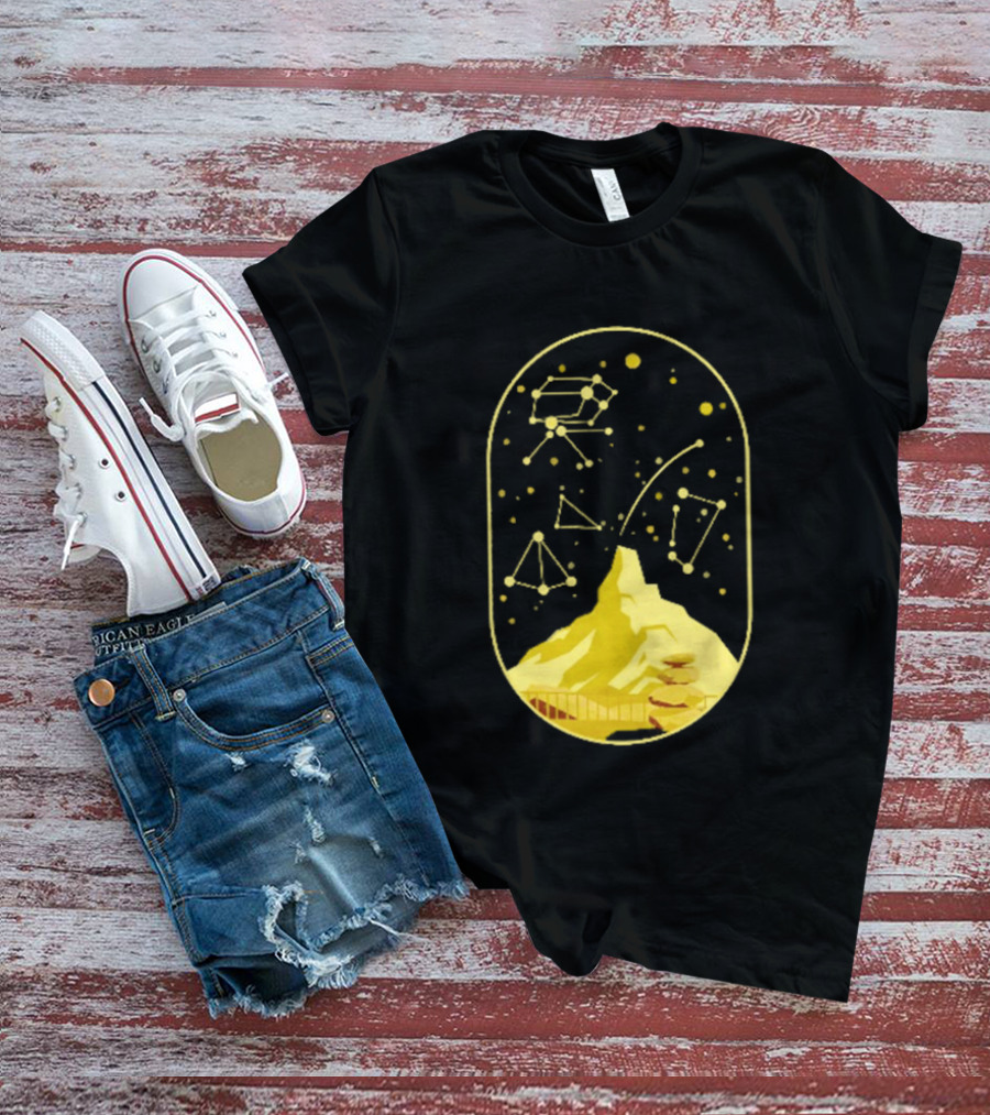 Cairn Minimalist Mountain Constellation Starry Sky T-Shirt