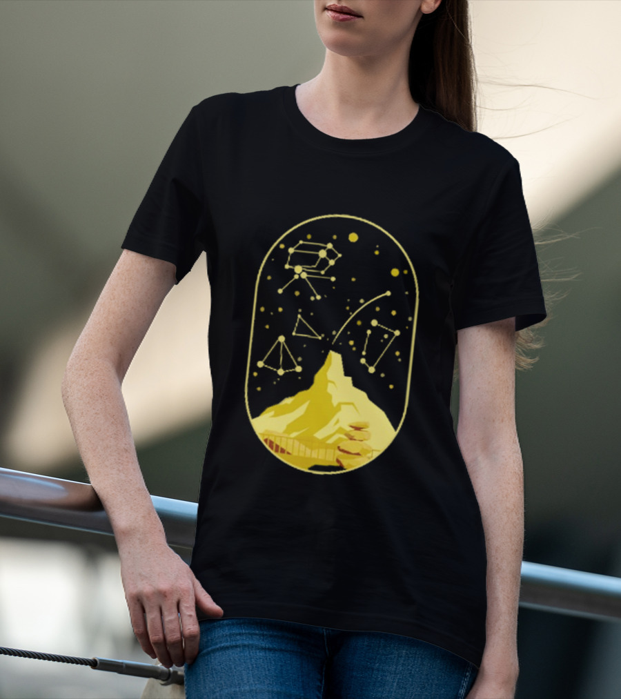 Cairn Minimalist Mountain Constellation Starry Sky T-Shirt