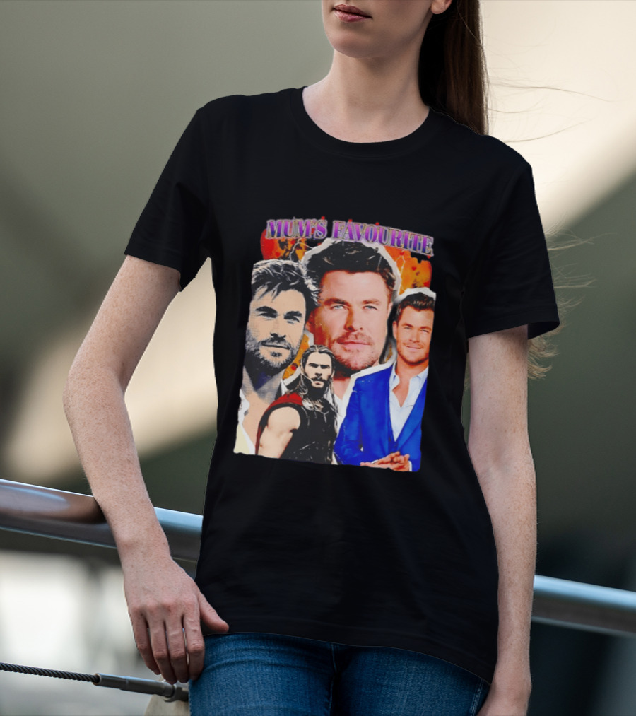 Mum's Favourite Chris Hemsworth Collage T-Shirt