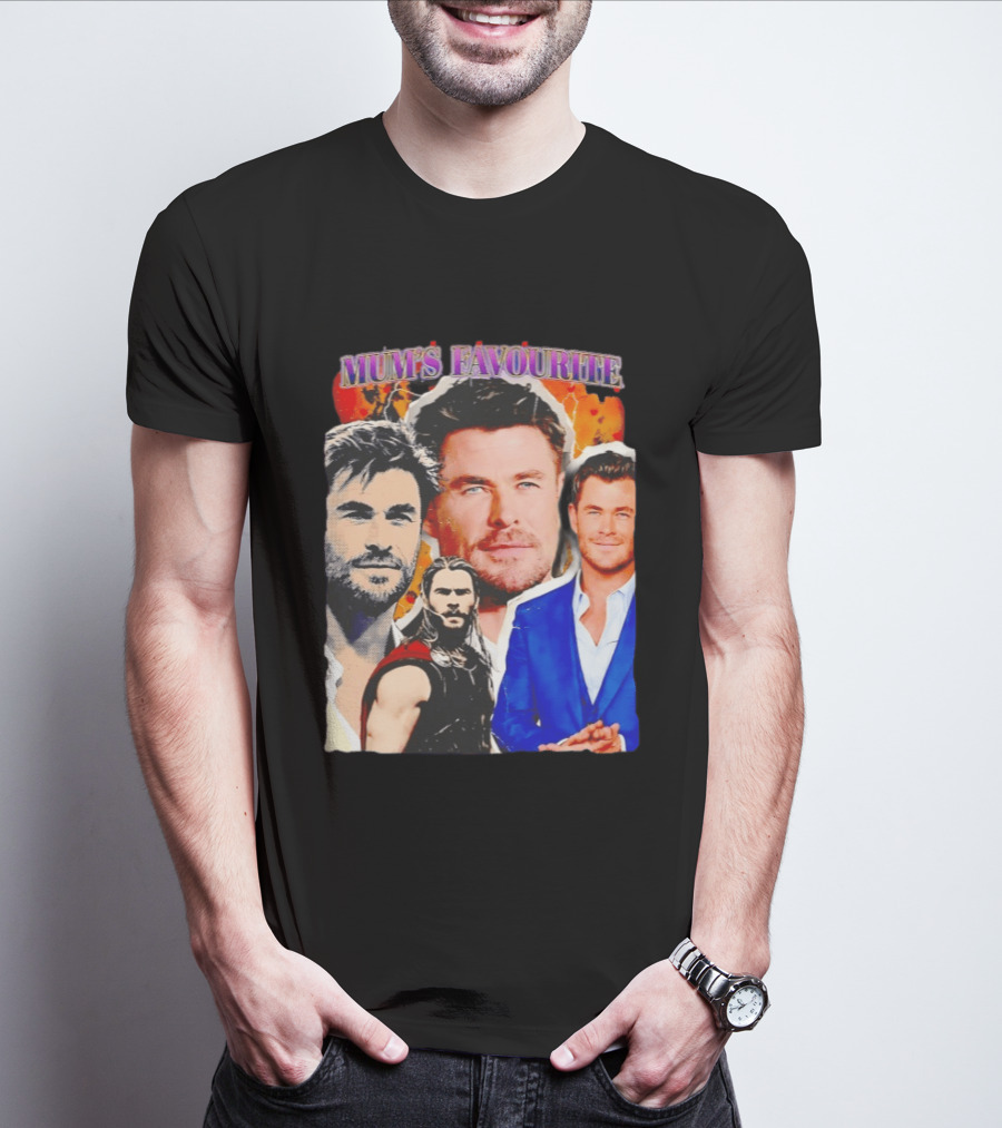 Mum's Favourite Chris Hemsworth Collage T-Shirt