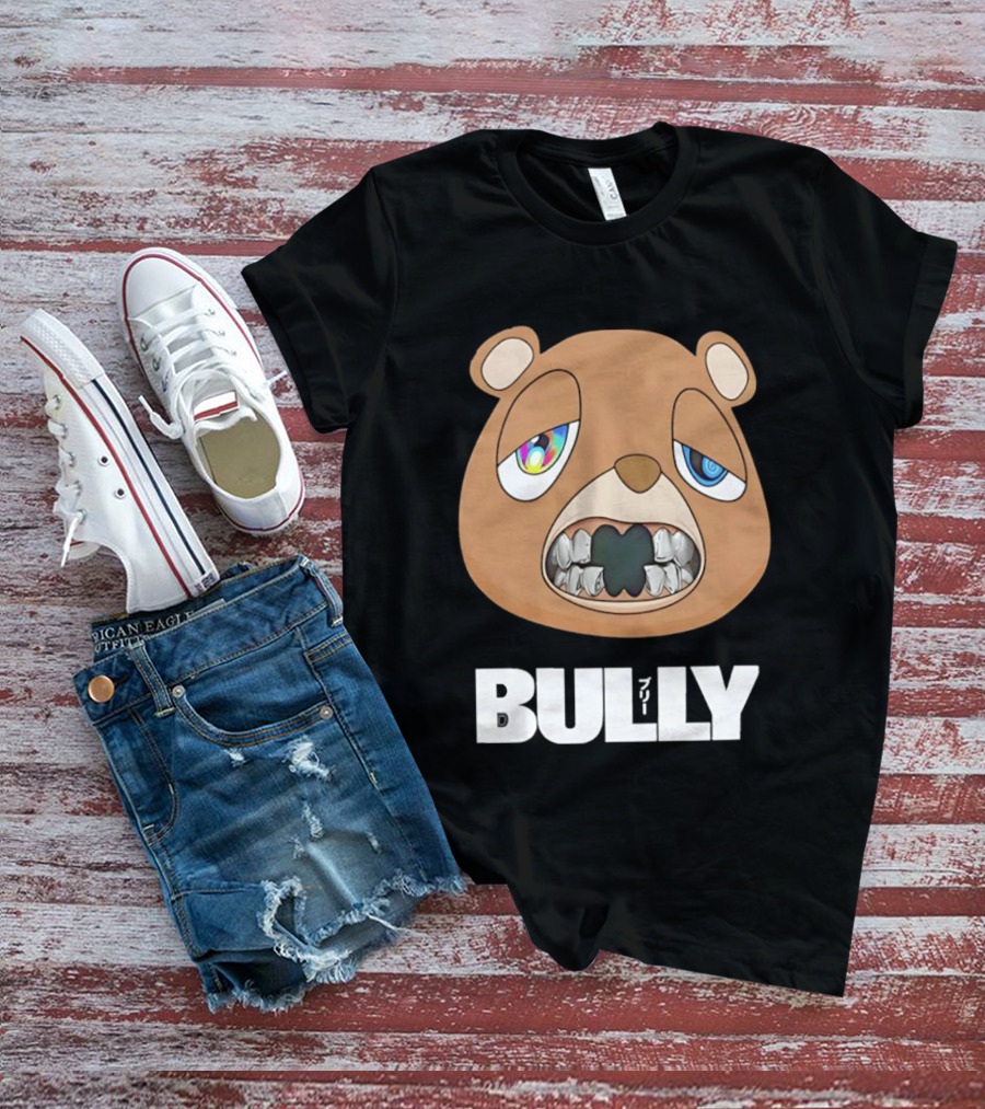 Bully Kanye Bear Character With Multicolored Eyes And Grills T-Shirt