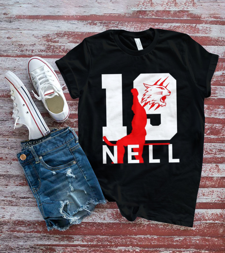 NELL 19 Wildcat Silhouette With Red Figure T-Shirt