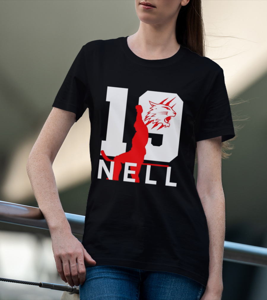 NELL 19 Wildcat Silhouette With Red Figure T-Shirt