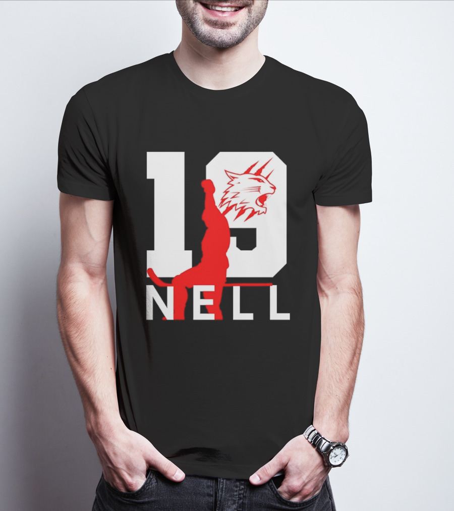 NELL 19 Wildcat Silhouette With Red Figure T-Shirt