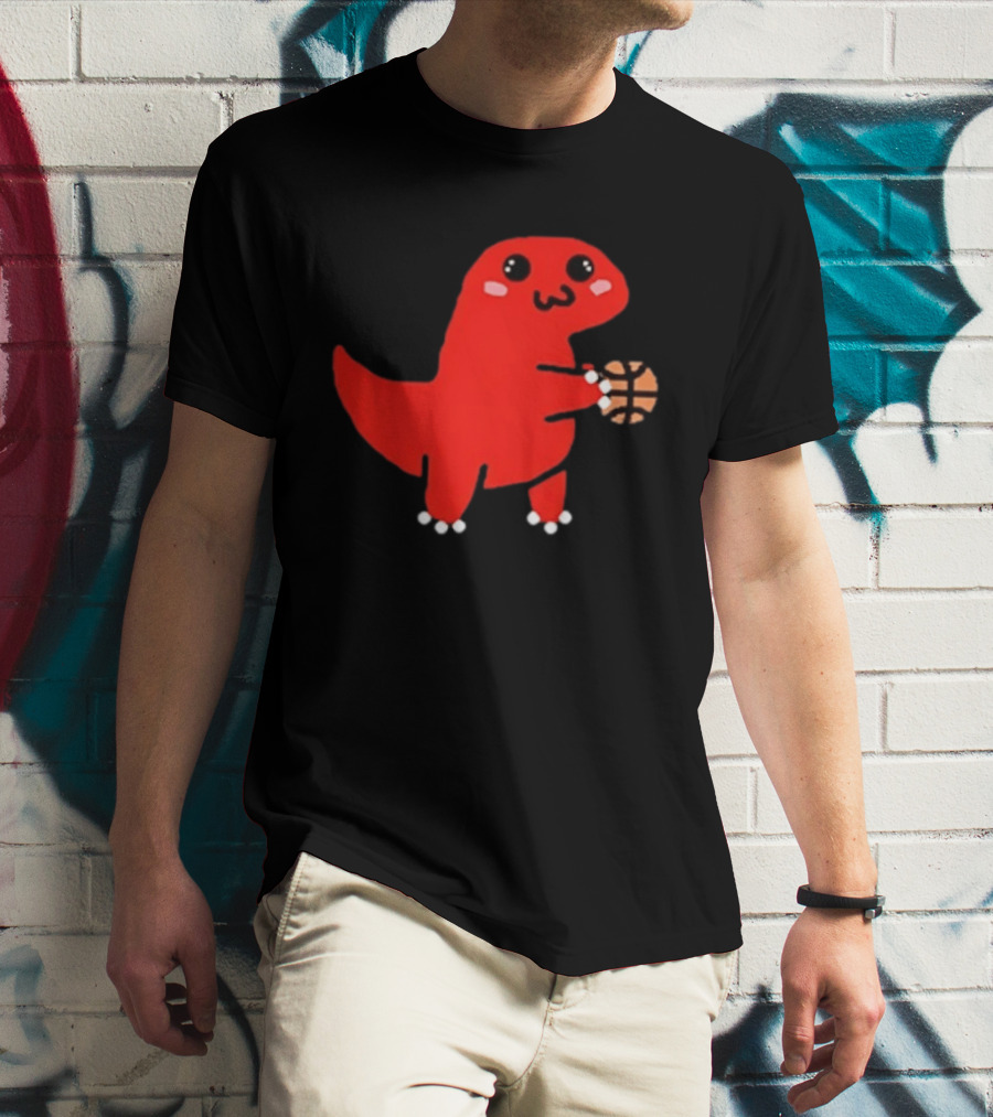 Kawaii Kawaii Toronto Raptors Cute Red Dinosaur Basketball T-Shirt