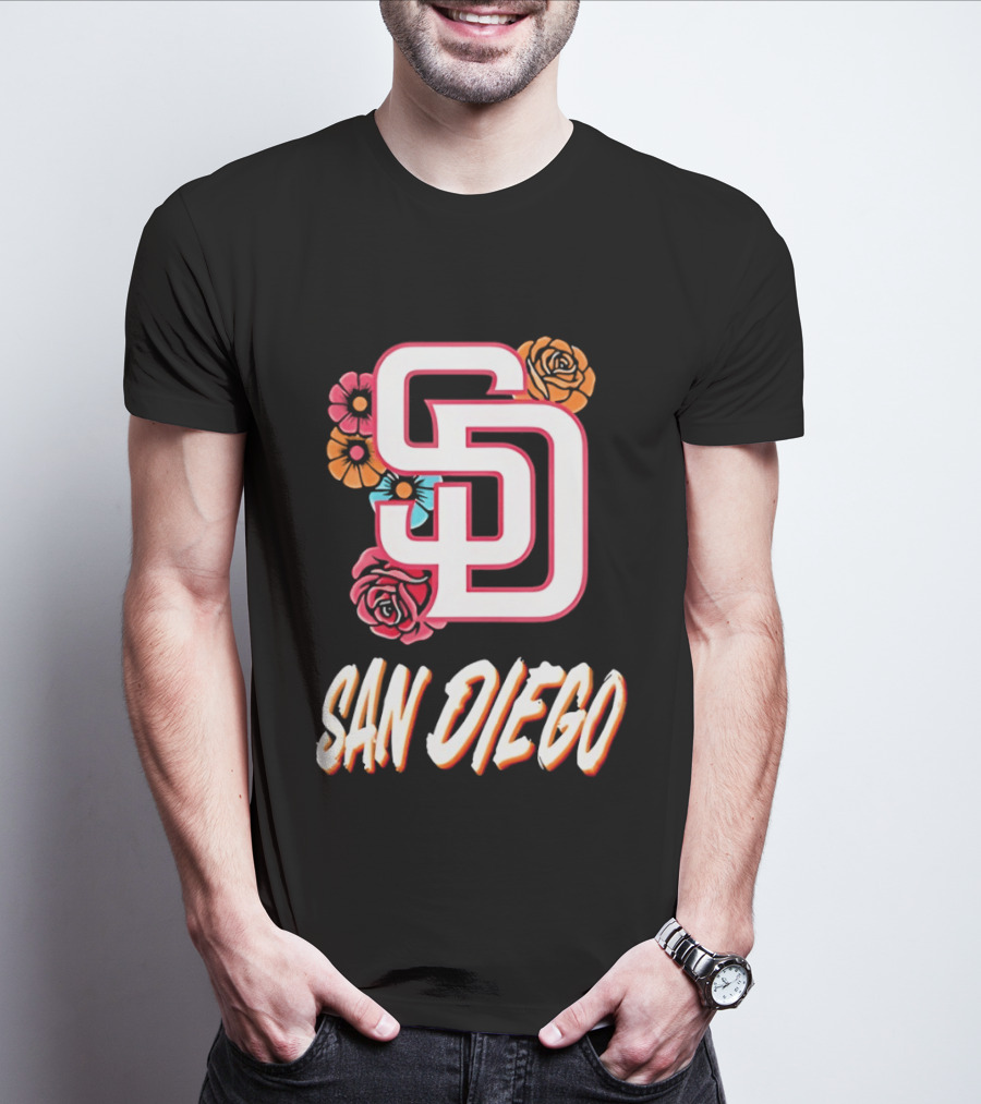 San Diego Padres 2026 Rose Floral SD T-Shirt