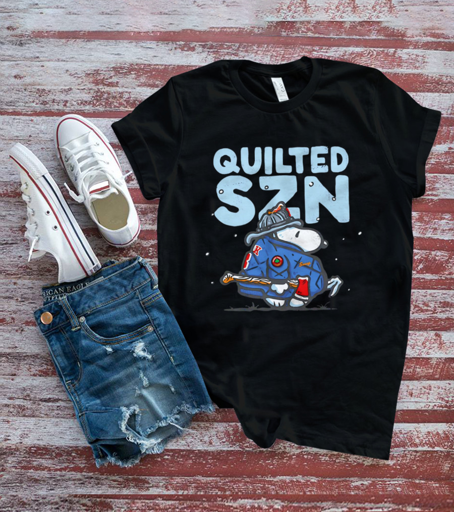 Snoopy Quilted SZN Firefighter Jacket With Axe T-Shirt