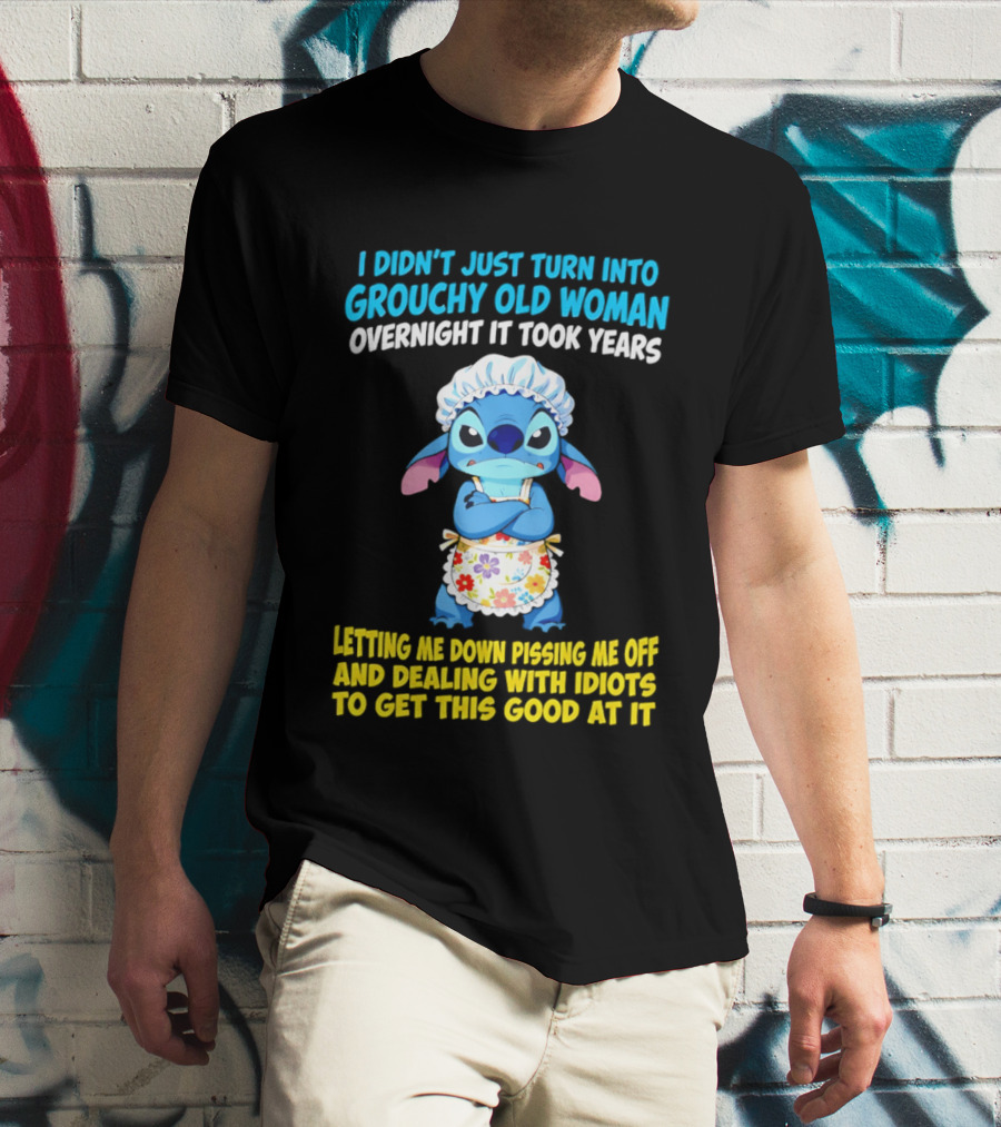 Stitch Housewife Grouchy Old Woman Letting Me Down Pissing Me Off Dealing With Idiots T-Shirt