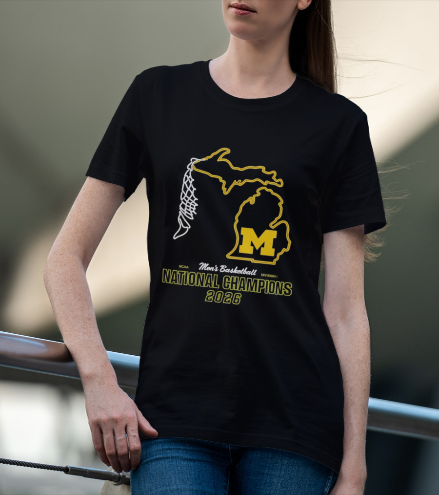 Michigan Wolverines National Champions 2026 MBB NET T-Shirt