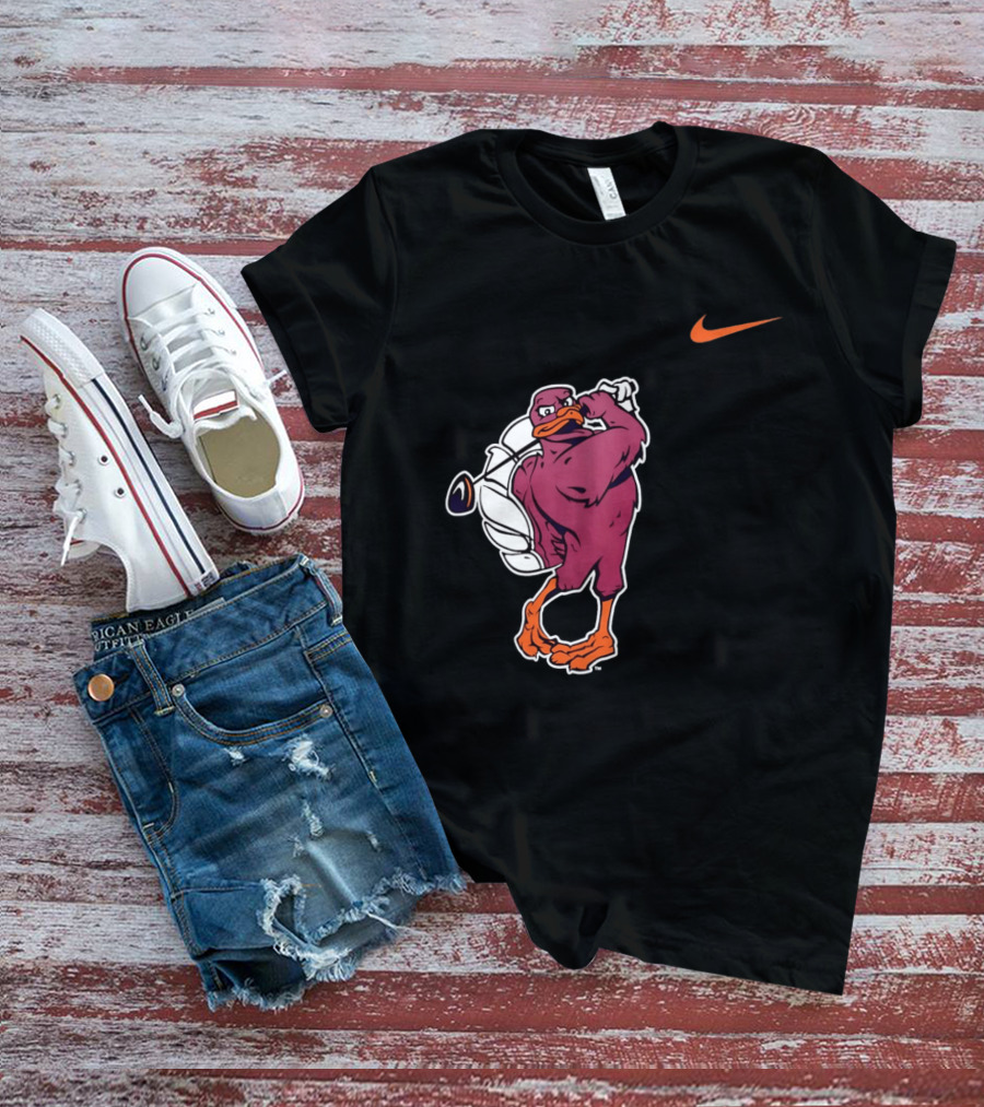 Virginia Tech Hokies Golfing Nike Swoosh Bird T-Shirt