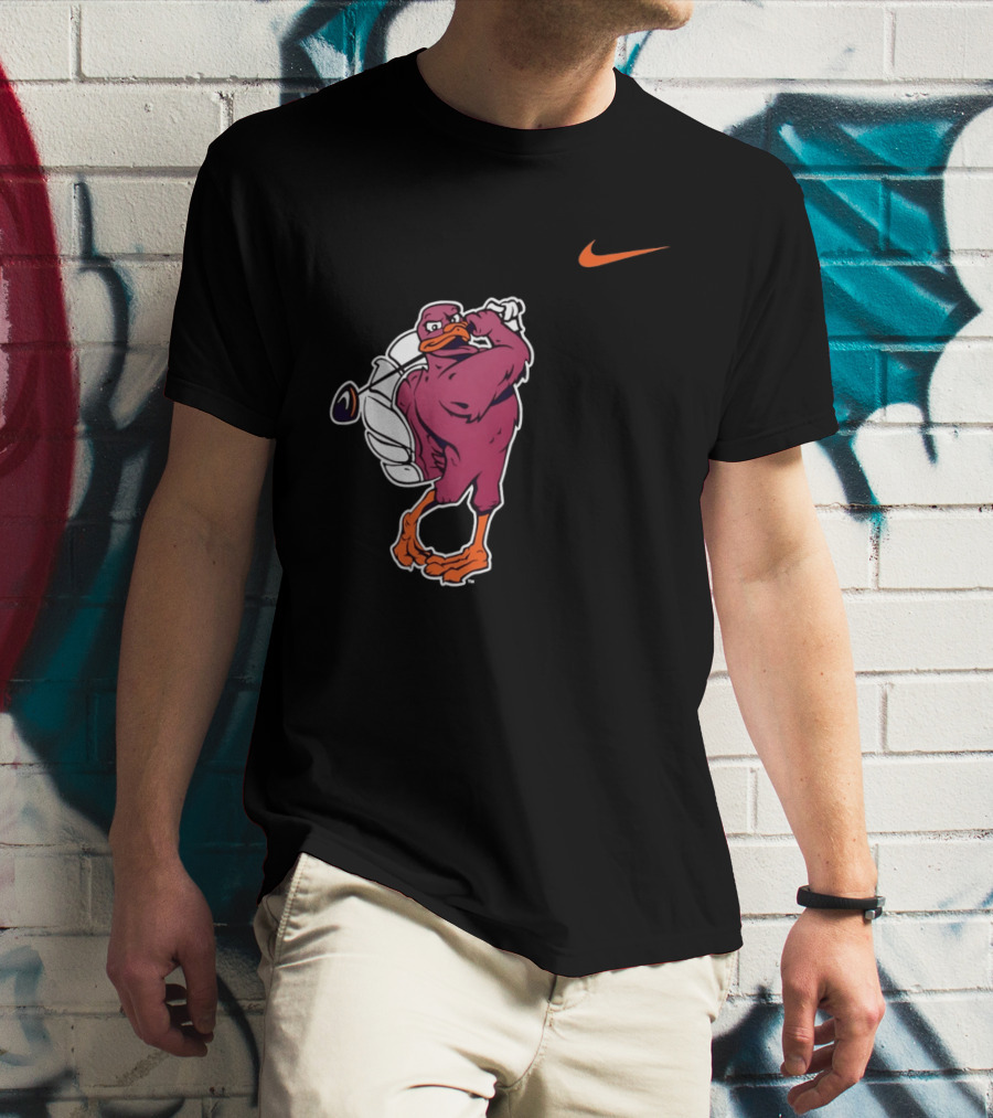 Virginia Tech Hokies Golfing Nike Swoosh Bird T-Shirt
