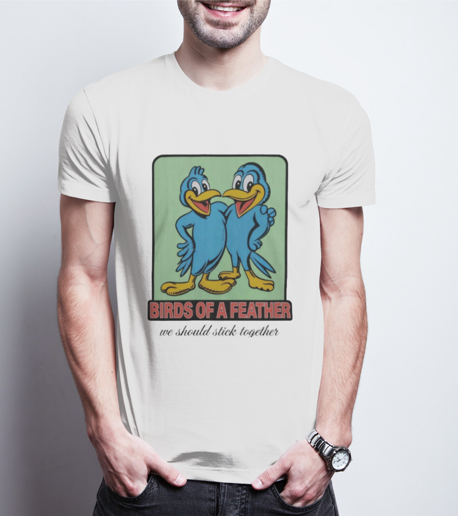 Billie Eilish Birds Of A Feather We Should Stick Together Vintage Cartoon Clothing T-Shirt