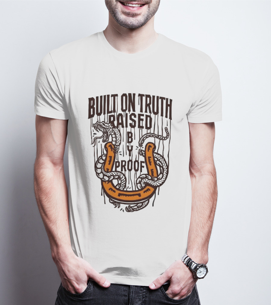 Built On Truth Raised By Proof Snake Wrapped Around Horseshoe T-Shirt
