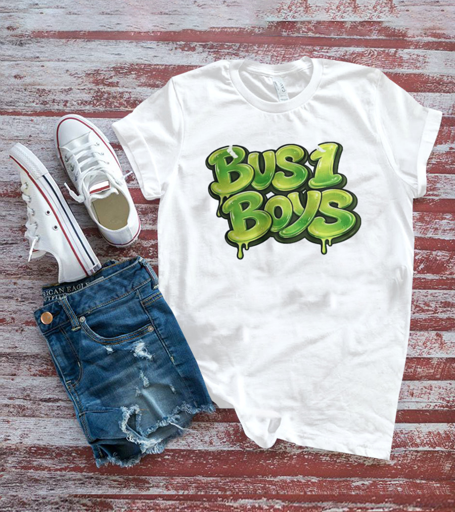 Bus 1 Boys Dripping Green Graffiti T-Shirt