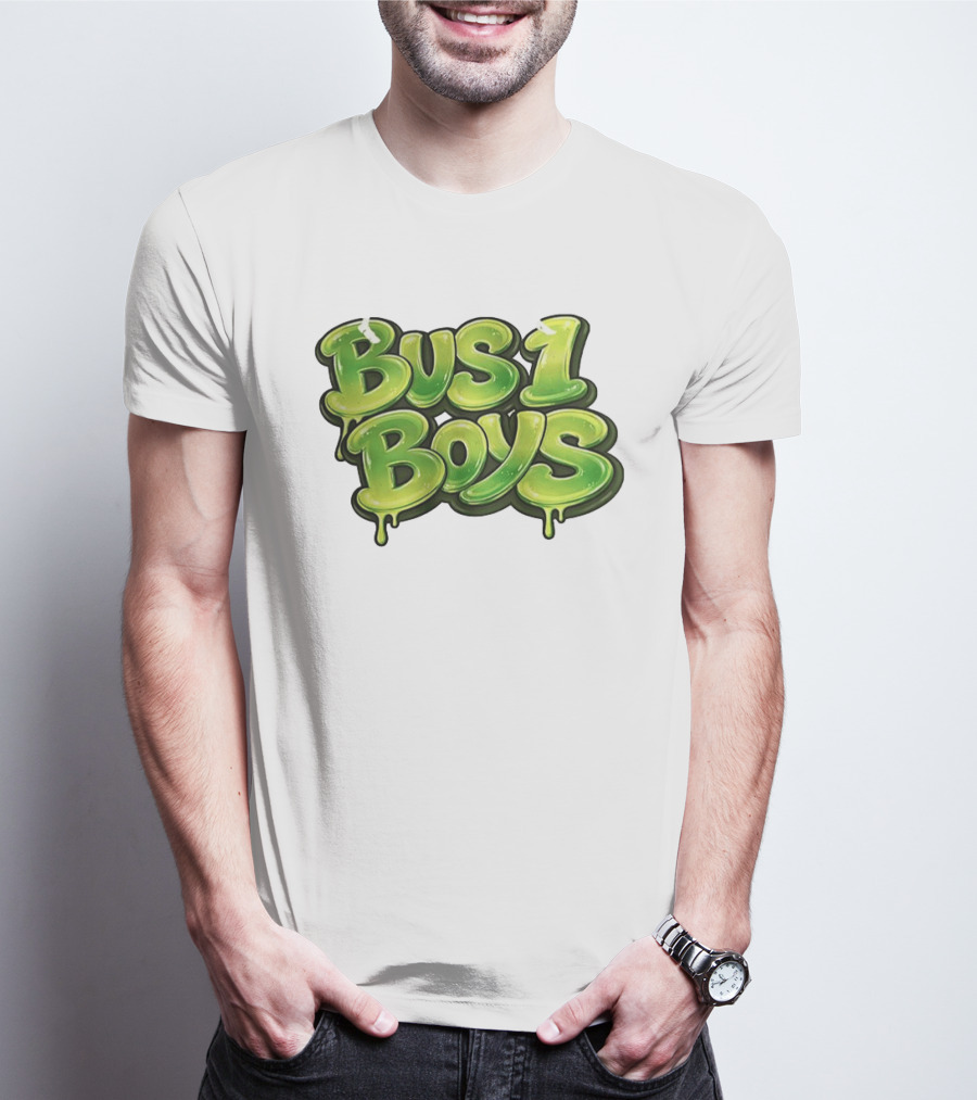 Bus 1 Boys Dripping Green Graffiti T-Shirt