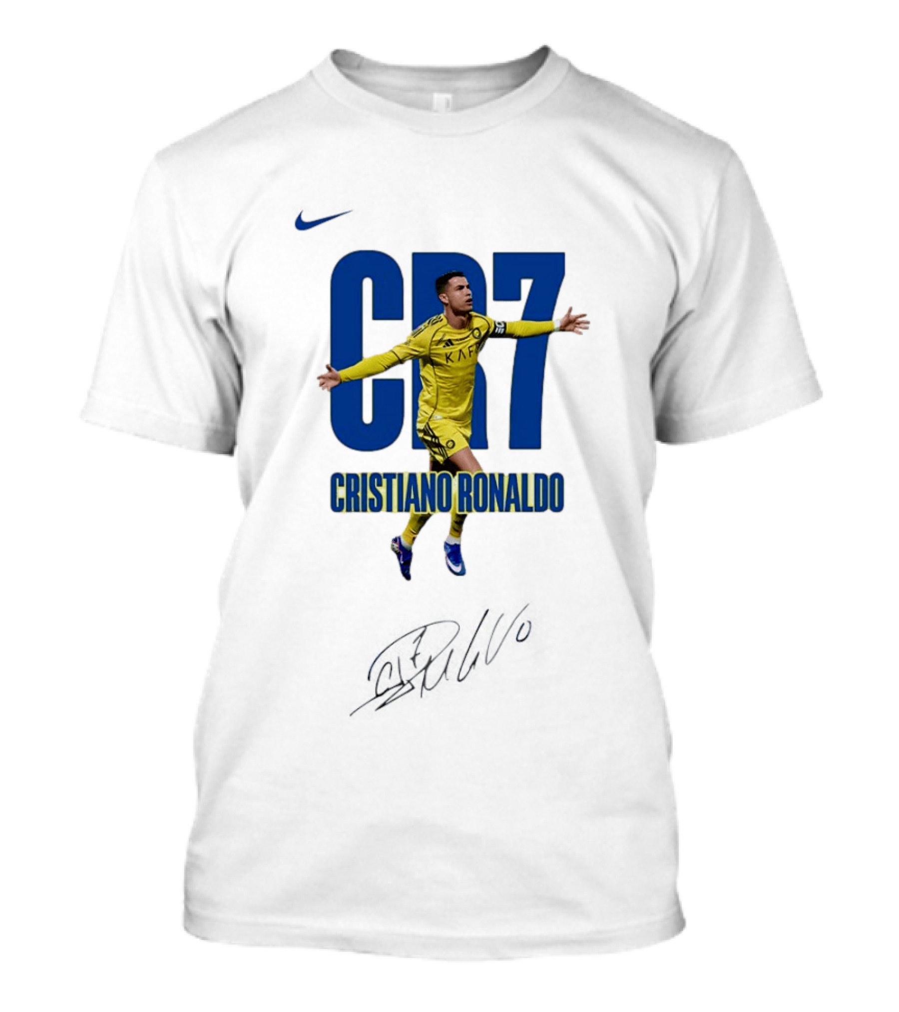 CR7 Cristiano Ronaldo KAF Yellow Jersey Soccer Star Celebration T-Shirt
