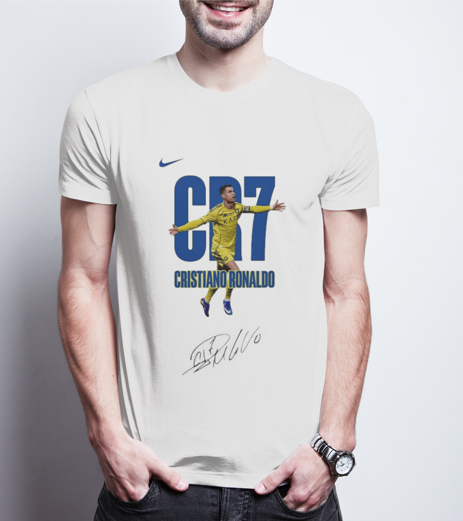 CR7 Cristiano Ronaldo KAF Yellow Jersey Soccer Star Celebration T-Shirt