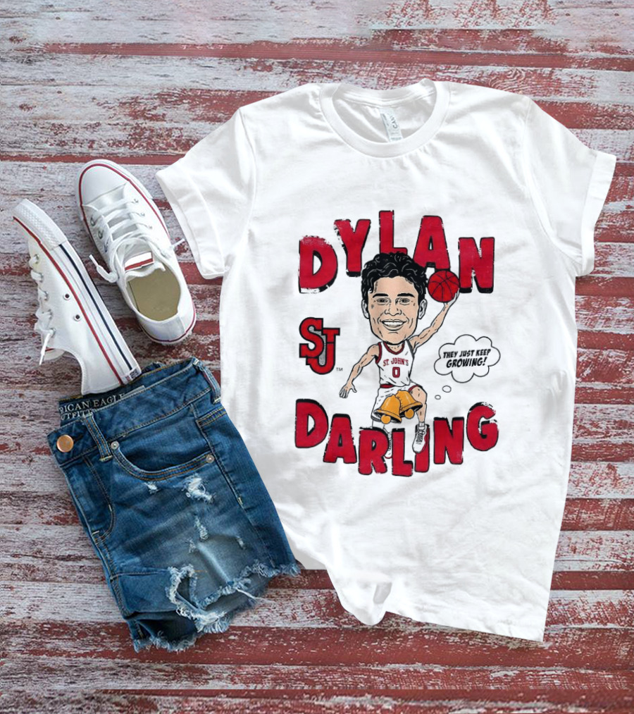 Dylan Darling St J Basketball Keep Growing Player Sketch T-Shirt