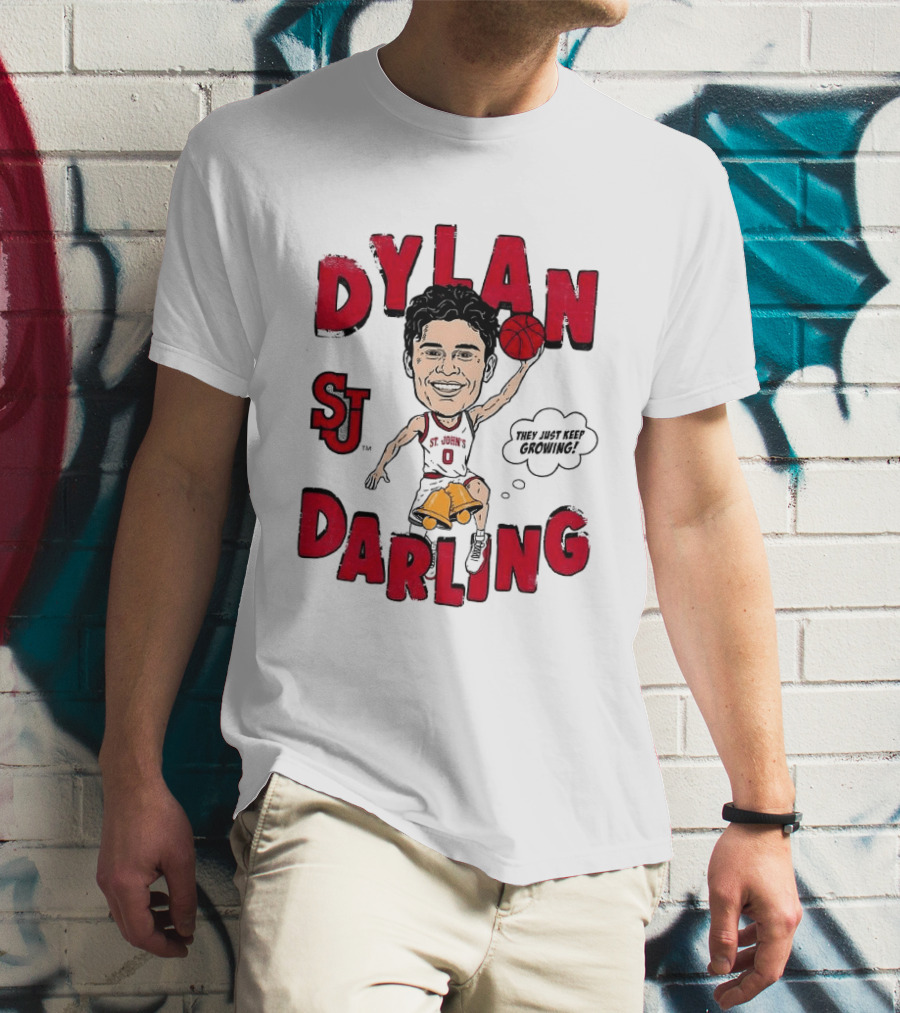 Dylan Darling St J Basketball Keep Growing Player Sketch T-Shirt