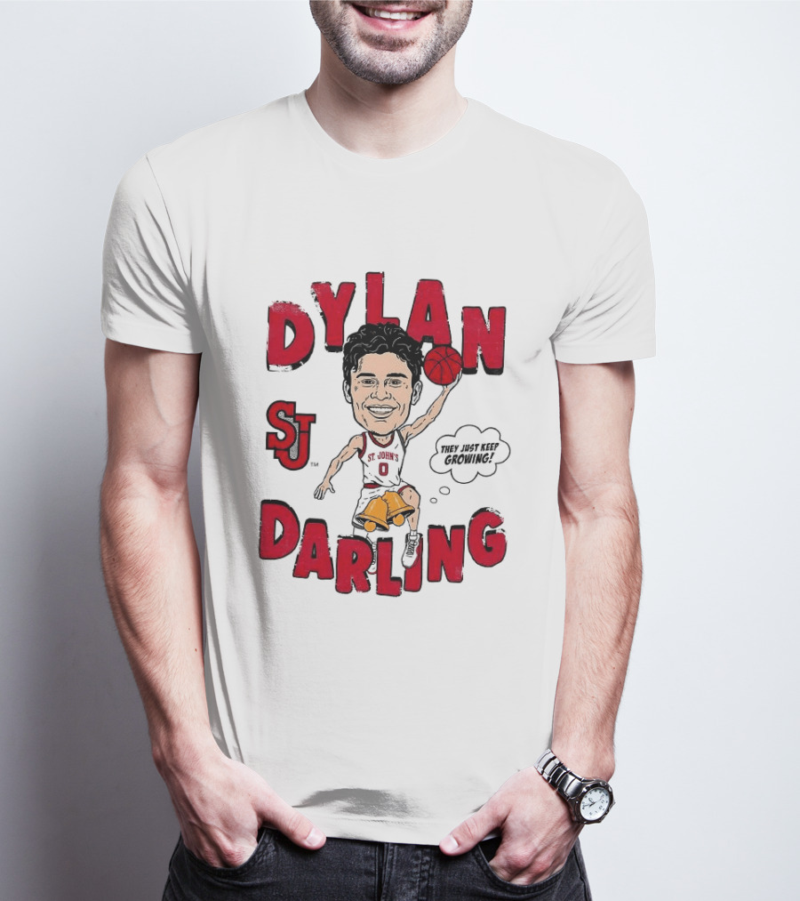 Dylan Darling St J Basketball Keep Growing Player Sketch T-Shirt