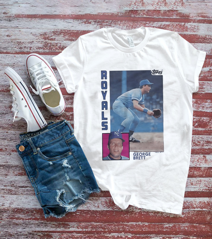 Kansas City Royals George Brett Topps 1984 Baseball Card T-Shirt