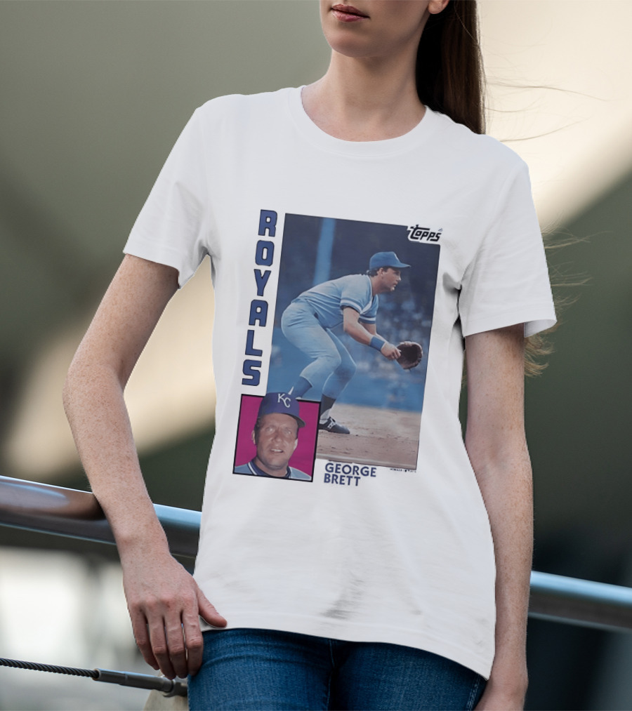 Kansas City Royals George Brett Topps 1984 Baseball Card T-Shirt