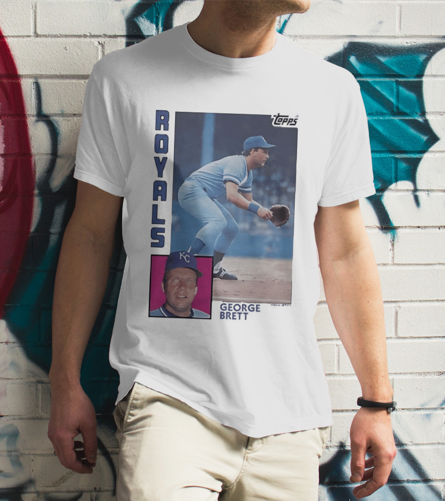 Kansas City Royals George Brett Topps 1984 Baseball Card T-Shirt
