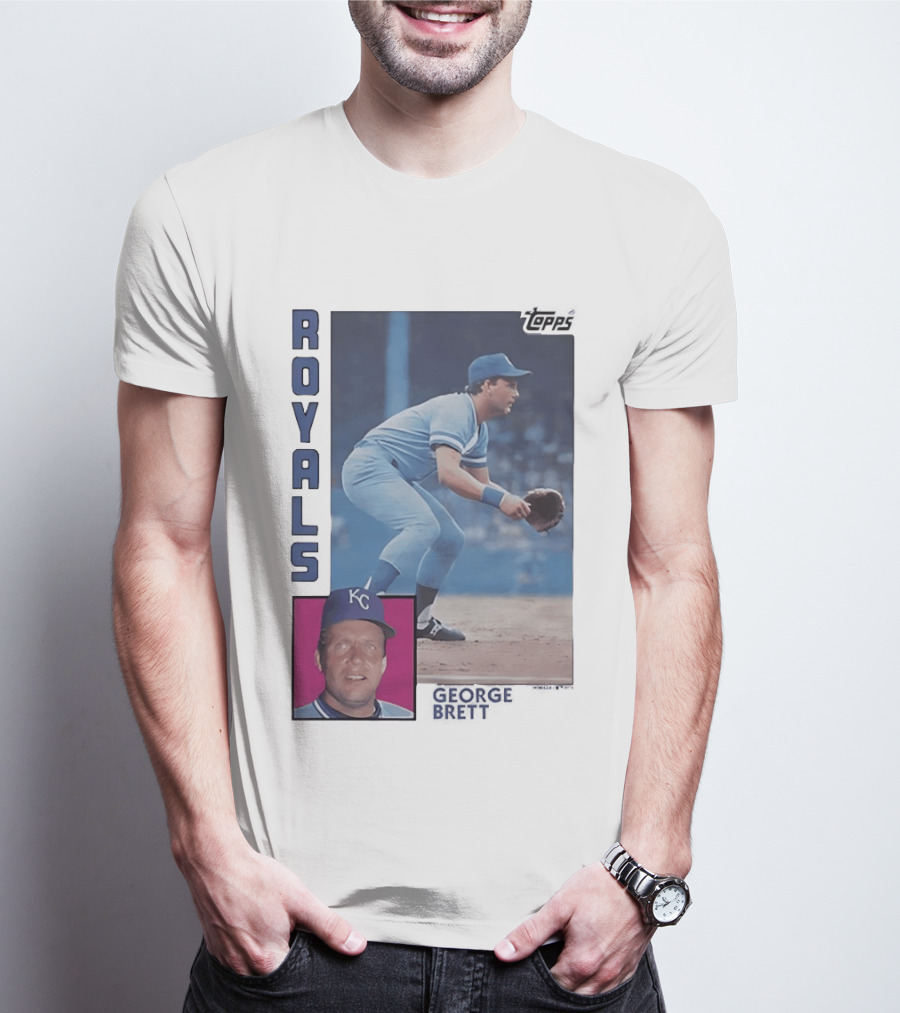 Kansas City Royals George Brett Topps 1984 Baseball Card T-Shirt